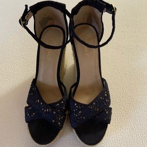 Navy blue Candies espadrille sandals